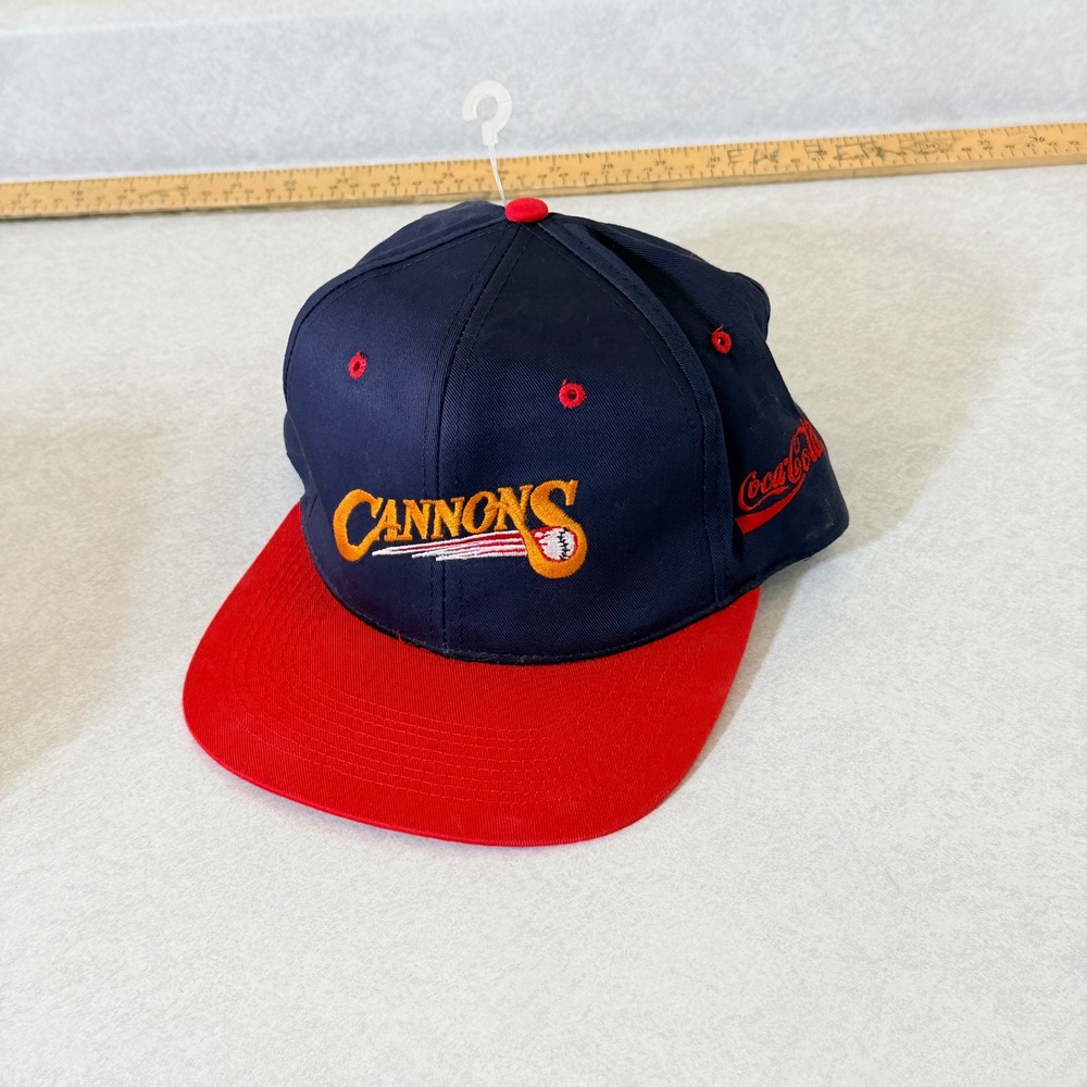 Vintage Cannons Baseball Hat KP Caps‎ Coca-Cola Snapback Navy Red Two Tone Cap